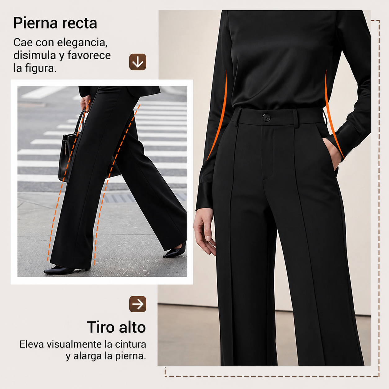 Aurora - Pantalón de traje para mujer de cintura alta
