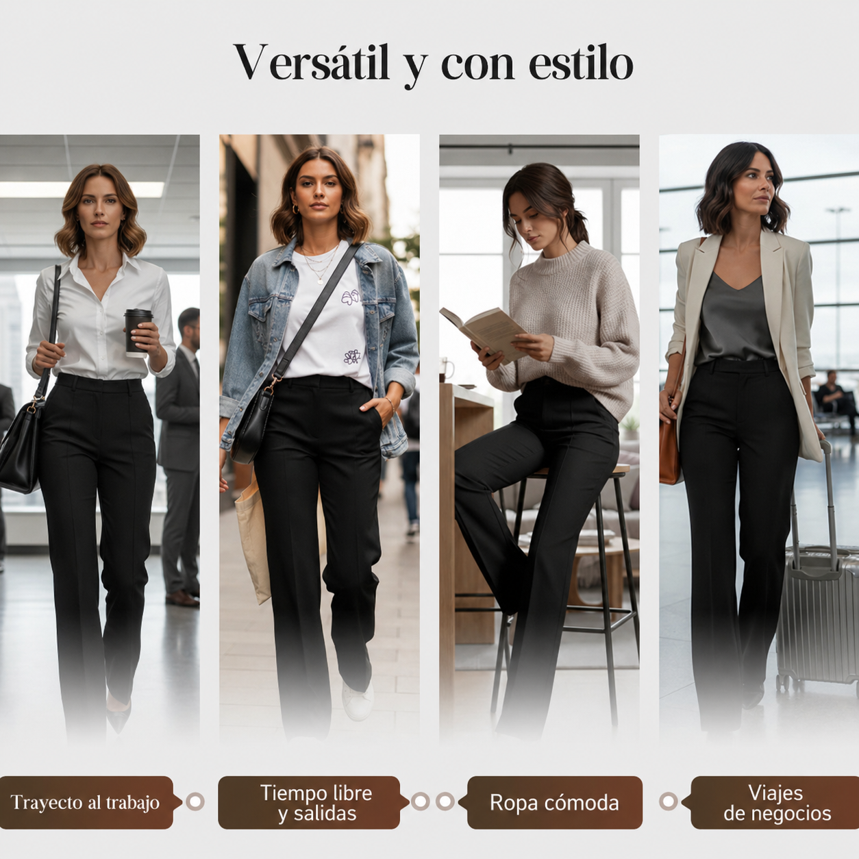 Aurora - Pantalón de traje para mujer de cintura alta