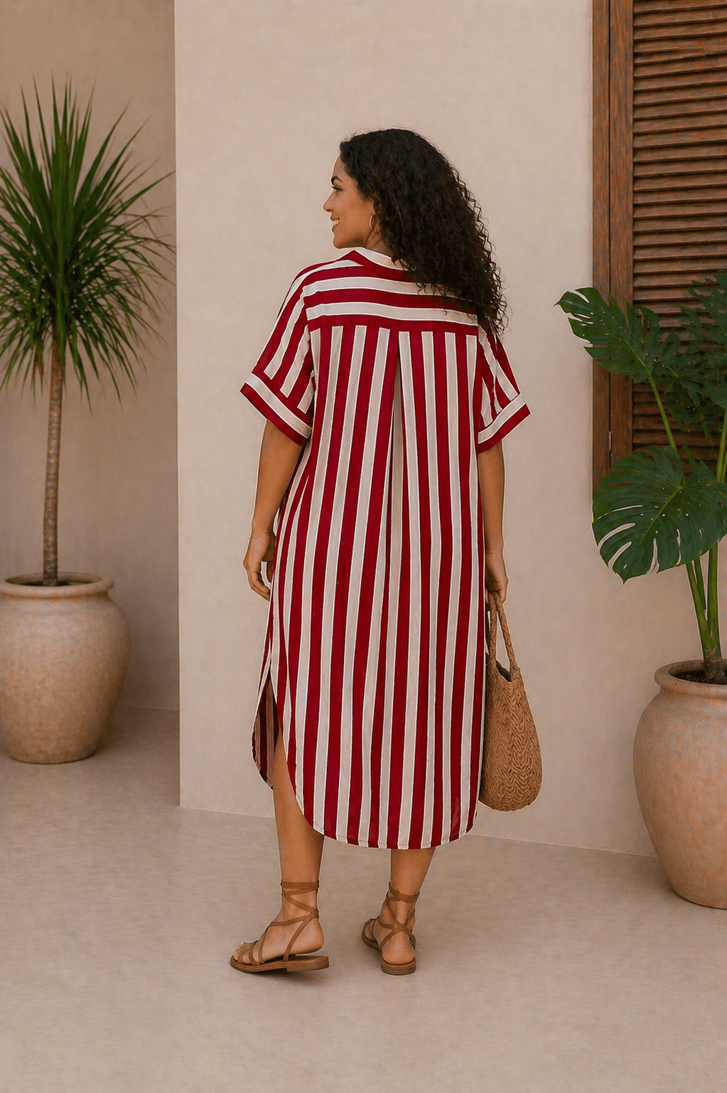 Summer - Vestido camisero de verano a rayas