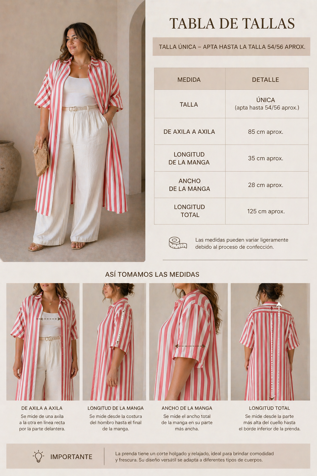 Summer - Vestido camisero de verano a rayas
