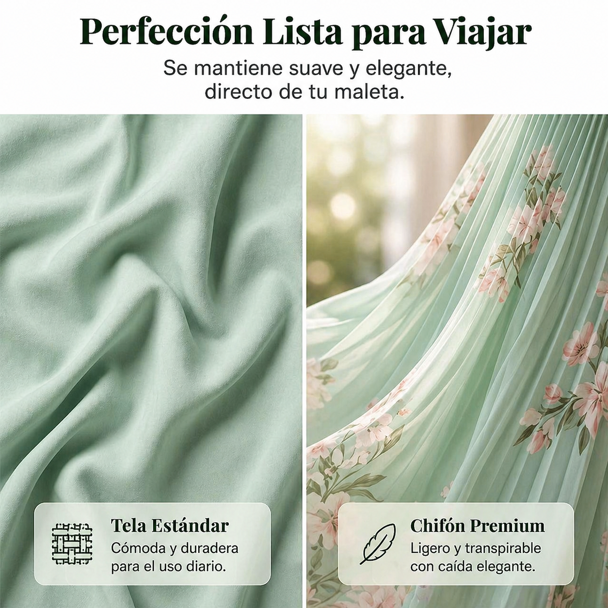 Arizona - Vestido plisado de gasa con delicados detalles florales