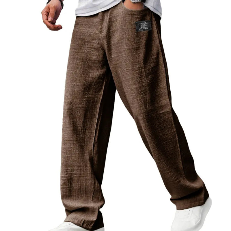Sunset - Pantalón de algodón-lino para hombres