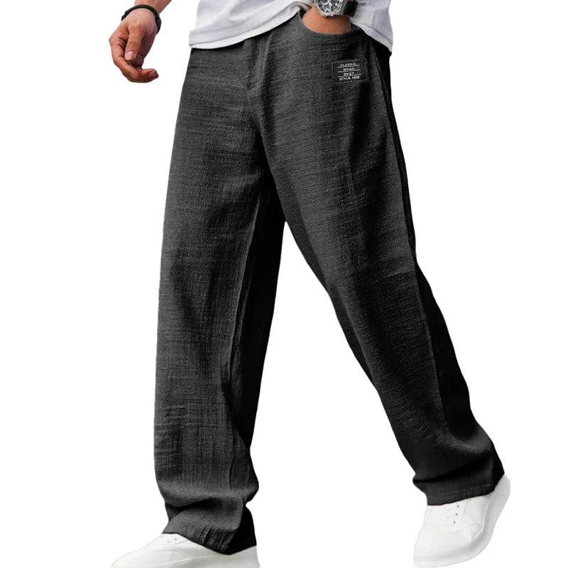 Sunset - Pantalón de algodón-lino para hombres