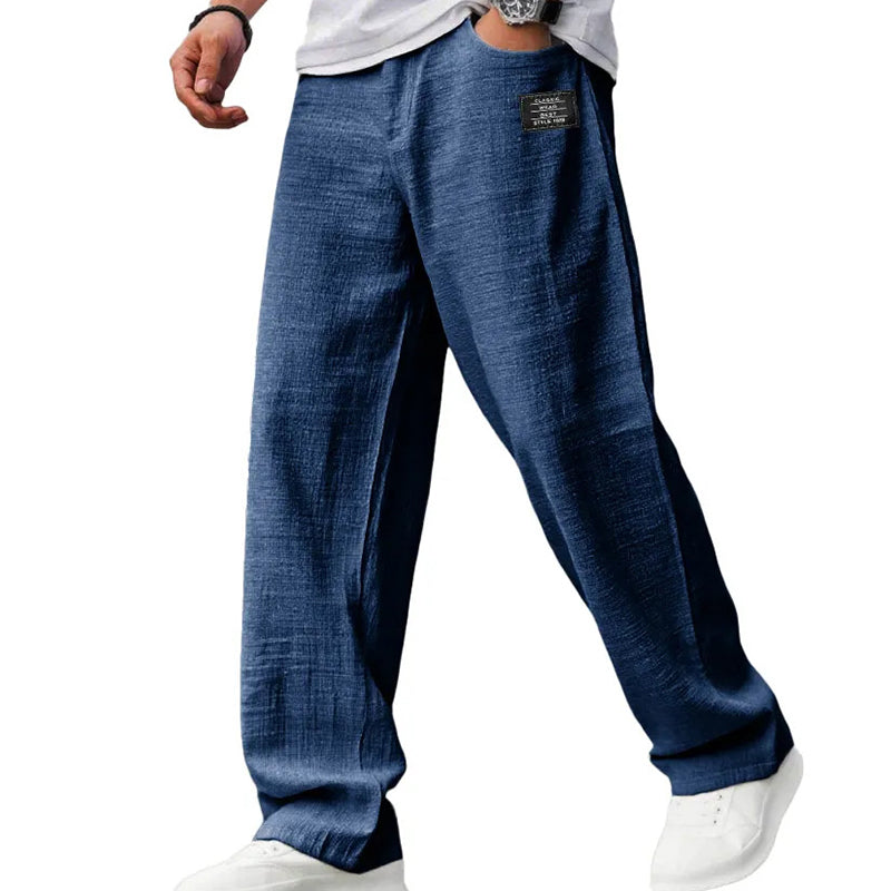Sunset - Pantalón de algodón-lino para hombres