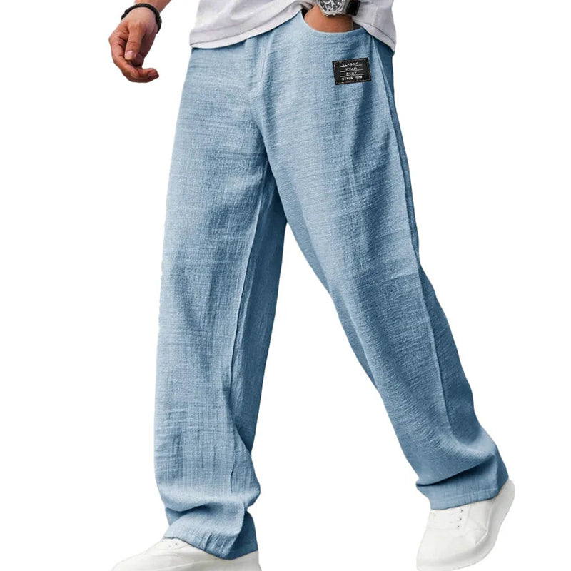 Sunset - Pantalón de algodón-lino para hombres