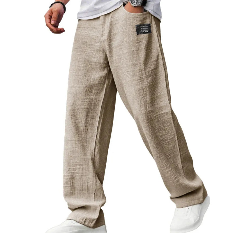 Sunset - Pantalón de algodón-lino para hombres